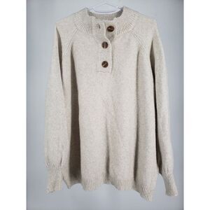 Vine & Love Sweater Womens‎ Small Ribbed Top Long Sleeve Henley Style 3 Button